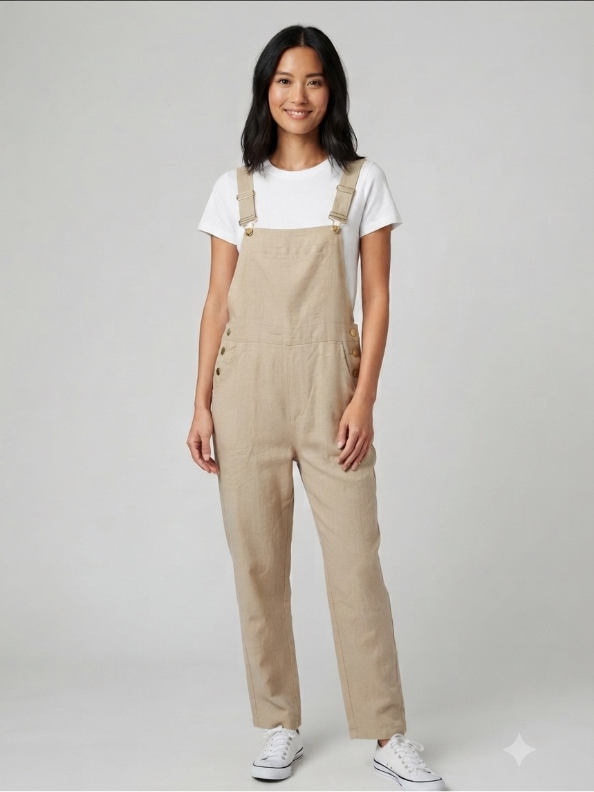 Weworewhat Khaki Overall With Bib Pocket